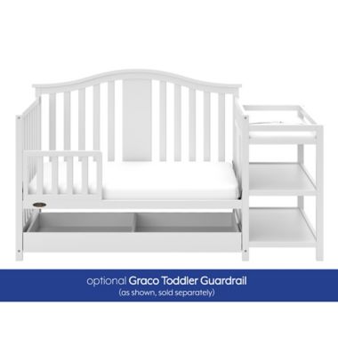 Graco&reg; Solano 4-in-1 Convertible Crib and Changer in White. View a larger version of this product image.