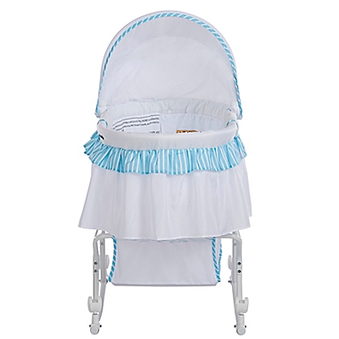 Dream on Me Lacy Portable 2-in-1 Bassinet/Cradle in Blue/White. View a larger version of this product image.