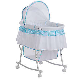 Dream on Me Lacy Portable 2-in-1 Bassinet/Cradle in Blue/White