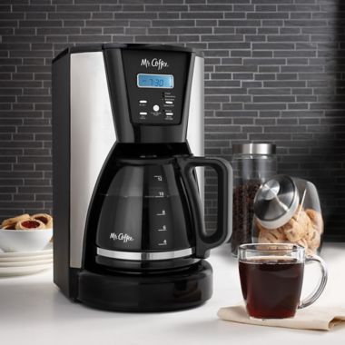 Mr. Coffee&reg; 12-Cup Programmable Coffee Maker in Chrome/Black. View a larger version of this product image.