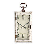 Ridge Road D&eacute;cor Cabinet-Style Wall Clock in Distressed White