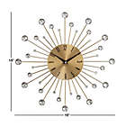 Alternate image 2 for Ridge Road D&eacute;cor Beaded Burst Wall Clock in Gold
