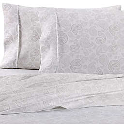 Home Collection Course Paisley Twin Sheet Set in Light Grey