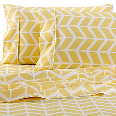 Home Collection Arrow Full Sheet Set in Yellow. View a larger version of this product image.
