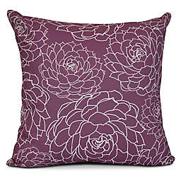 Olena Floral Square Throw Pillow in Purple