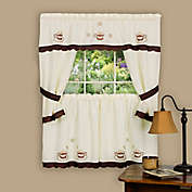 Achim Cuppa Joe 24-Inch Rod Pocket Cottage Window Tier and Swag Set in Brown