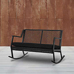 Real Flame® Calvin Two-Seat Rocker in Black