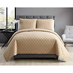 VCNY Home Buckingham Quilted Diamond Full/Queen Coverlet Set in Taupe