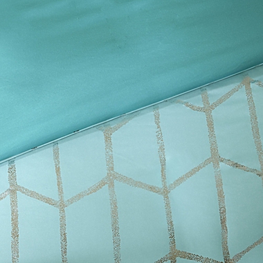 Intelligent Design Raina 5-Piece King/California King Duvet Cover Set in Aqua/Silver. View a larger version of this product image.