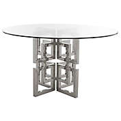Safavieh Harlan Chrome and Glass Round Dining Table