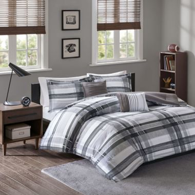 Intelligent Design Rudy Plaid 4-Piece Twin/Twin XL Comforter Set in Black. View a larger version of this product image.