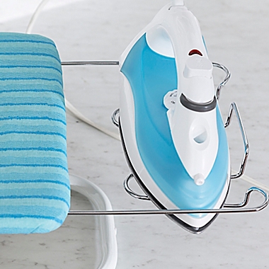 Honey-Can-Do&reg; Deluxe Tabletop Ironing Board with Retractable Iron Rest in White/Aqua. View a larger version of this product image.