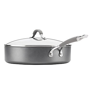 Circulon&reg; Elementum&trade; Nonstick 5 qt. Hard-Anodized Covered Saute Pan in Oyster Grey. View a larger version of this product image.