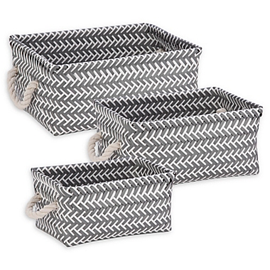 Honey-Can-Do&reg; 3-Piece Zig Zag Woven Basket Set. View a larger version of this product image.