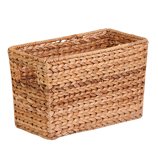 Alternate image 1 for Honey-Can-Do® Large Woven Water Hyacinth Magazine Basket in Natural/Brown