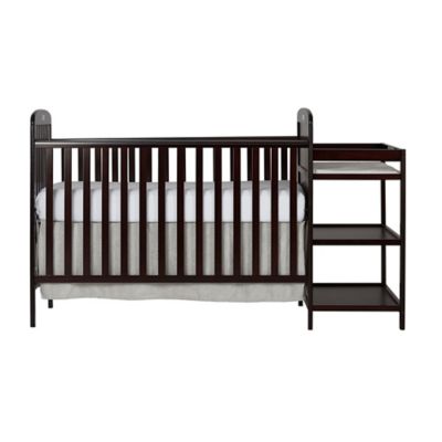 Dream On Me Anna 4-in-1 Convertible Crib and Changing Table Combo in Espresso