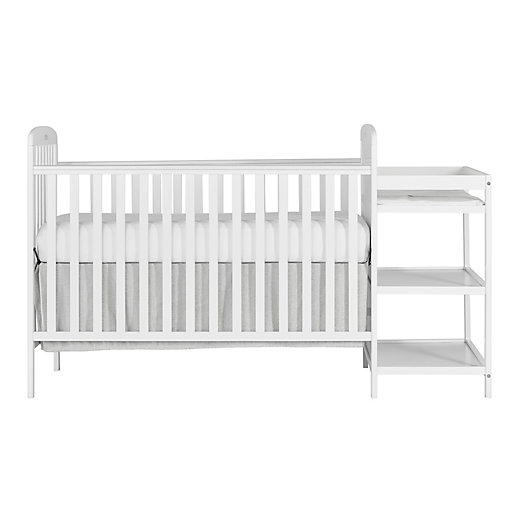 Alternate image 1 for Dream On Me Anna 4-in-1 Convertible Crib and Changing Table Combo in White
