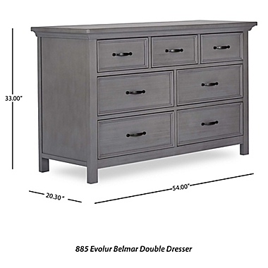 evolur&trade; Belmar 7-Drawer Double Dresser in Rustic Grey. View a larger version of this product image.
