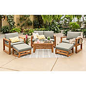 Forest Gate Otto 6-Piece Acacia Wood Patio Chat Set in Brown