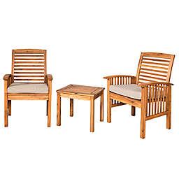 Forest Gate Arvada 3-Piece Acacia Wood Outdoor Chat Set