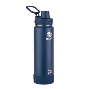 Takeya&reg; Actives 24 oz. Insulated Stainless Steel Water Bottle with Spout Lid in Midnight. View a larger version of this product image.