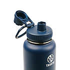Alternate image 1 for Takeya&reg; Actives 32 oz. Insulated Stainless Steel Water Bottle with Spout Lid in Midnight