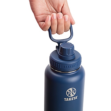 Takeya&reg; Actives 32 oz. Insulated Stainless Steel Water Bottle with Spout Lid in Midnight. View a larger version of this product image.