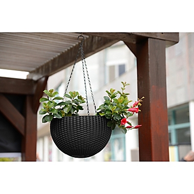 Keter Indoor/Outdoor Hanging Rattan Planters (Set of 2). View a larger version of this product image.
