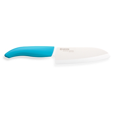 Kyocera Revolution 5 1/2-Inch Santoku Knife in Blue. View a larger version of this product image.