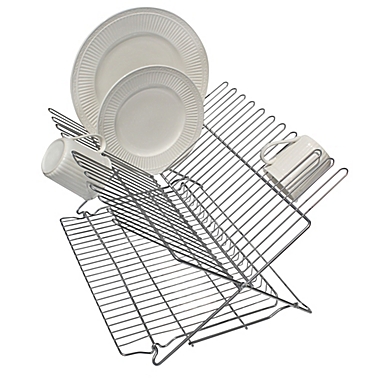 Better Houseware Metallic Folding Dish Rack in Silver. View a larger version of this product image.