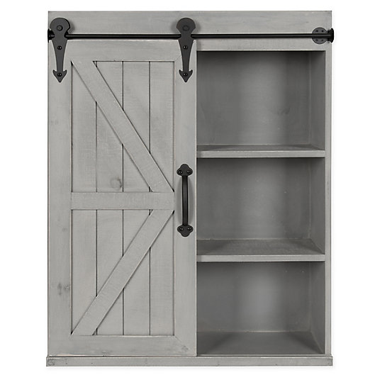 Cates Decorative Wood Wall Storage, Storage Cabinet With Sliding Barn Doors