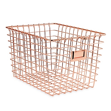 Spectrum Small Metal Storage Basket in Copper. View a larger version of this product image.