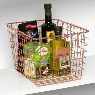 Spectrum Small Metal Storage Basket in Copper. View a larger version of this product image.