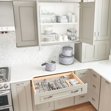 ORG Metal Mesh Expandable Cabinet Shelves in Metallic Chrome (Set of 2). View a larger version of this product image.