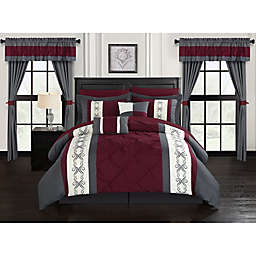 Chic Home Adara 20-Piece King Comforter Set in Red