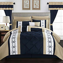 Chic Home Adara 20-Piece King Comforter Set in Navy