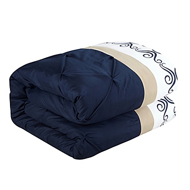 Chic Home Adara 20-Piece King Comforter Set in Navy. View a larger version of this product image.