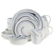 Artisanal Kitchen Supply&reg; Coupe Marbleized 16-Piece Dinnerware Set in Black/White