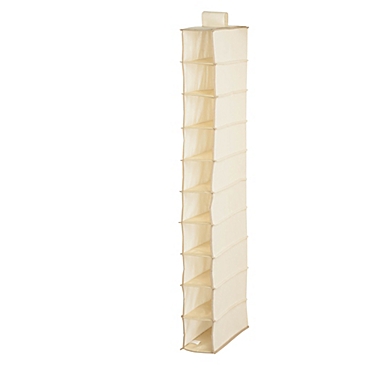 Honey-Can-Do&reg; 10-Shelf Hanging Shoe Organizer in Beige. View a larger version of this product image.