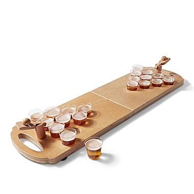 Polished Wooden Mini Beer Pong Game. View a larger version of this product image.
