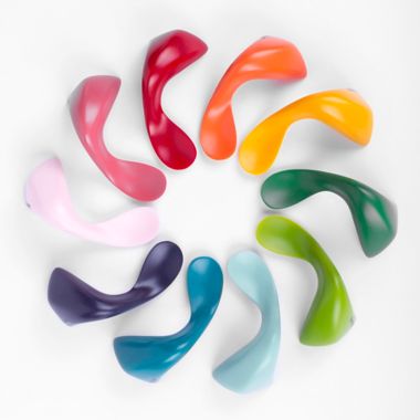 Kizingo Left-Handed Toddler Spoon in Blue. View a larger version of this product image.