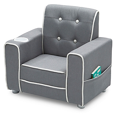 Delta Children&reg; Chelsea Kids Upholstered Chair in Soft Grey. View a larger version of this product image.