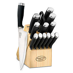 Hampton Forge® Epicure 15-Piece Soft Grip Knife Block Set in Black