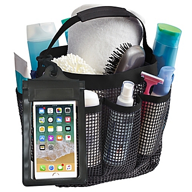 Mesh Shower Tote in Black. View a larger version of this product image.