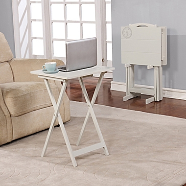 Compass 5-Piece Tray Table Set in Light Grey. View a larger version of this product image.