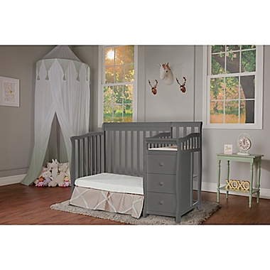 Dream On Me Jayden 4-in-1 Mini Convertible Crib and Changer in Steel Grey. View a larger version of this product image.