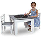 Alternate image 2 for Delta Children&reg; Chelsea 3-Piece Table and Chairs Set with Storage in Grey/White