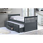 Alternate image 1 for Storkcraft Kids Marco Island Twin Captain&#39;s Bed with Trundle and Drawers in Gray