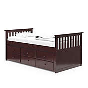 Storkcraft Kids Marco Island Twin Captain&#39;s Bed with Trundle and Drawers