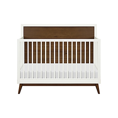 Babyletto Palma 4-in-1 Convertible Crib in White/Walnut. View a larger version of this product image.